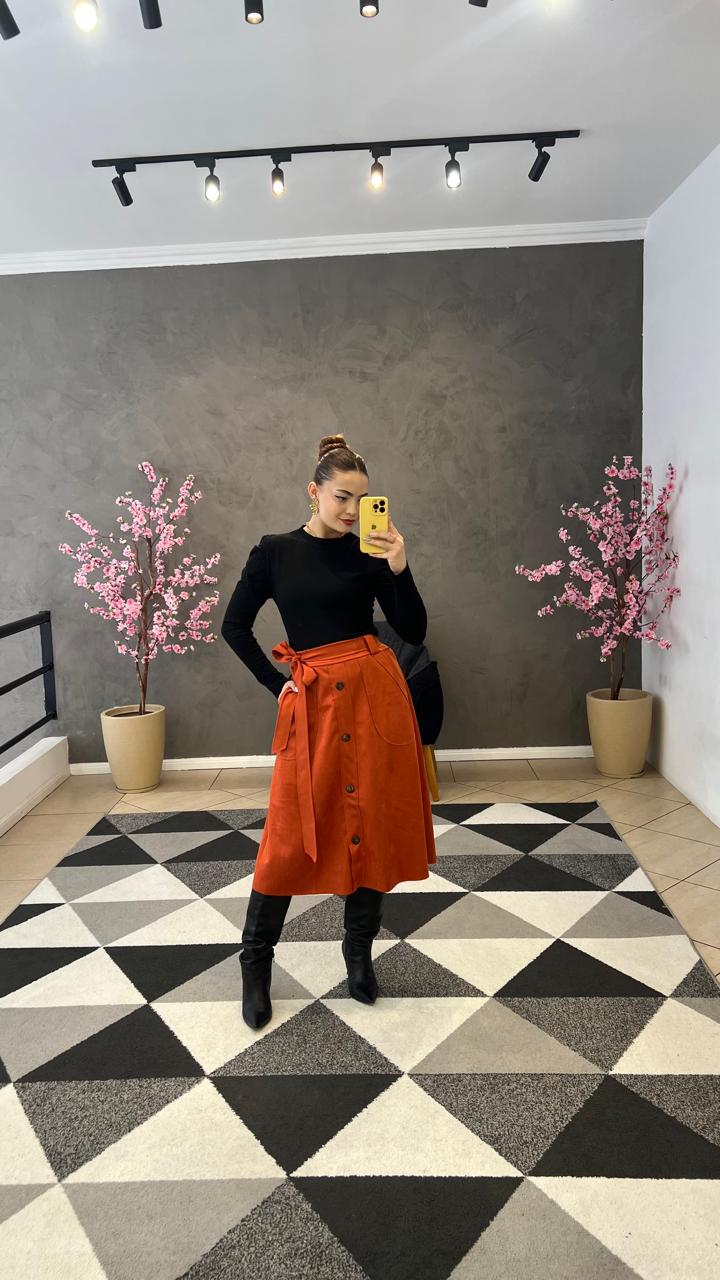 Conjunto Suede com Botão