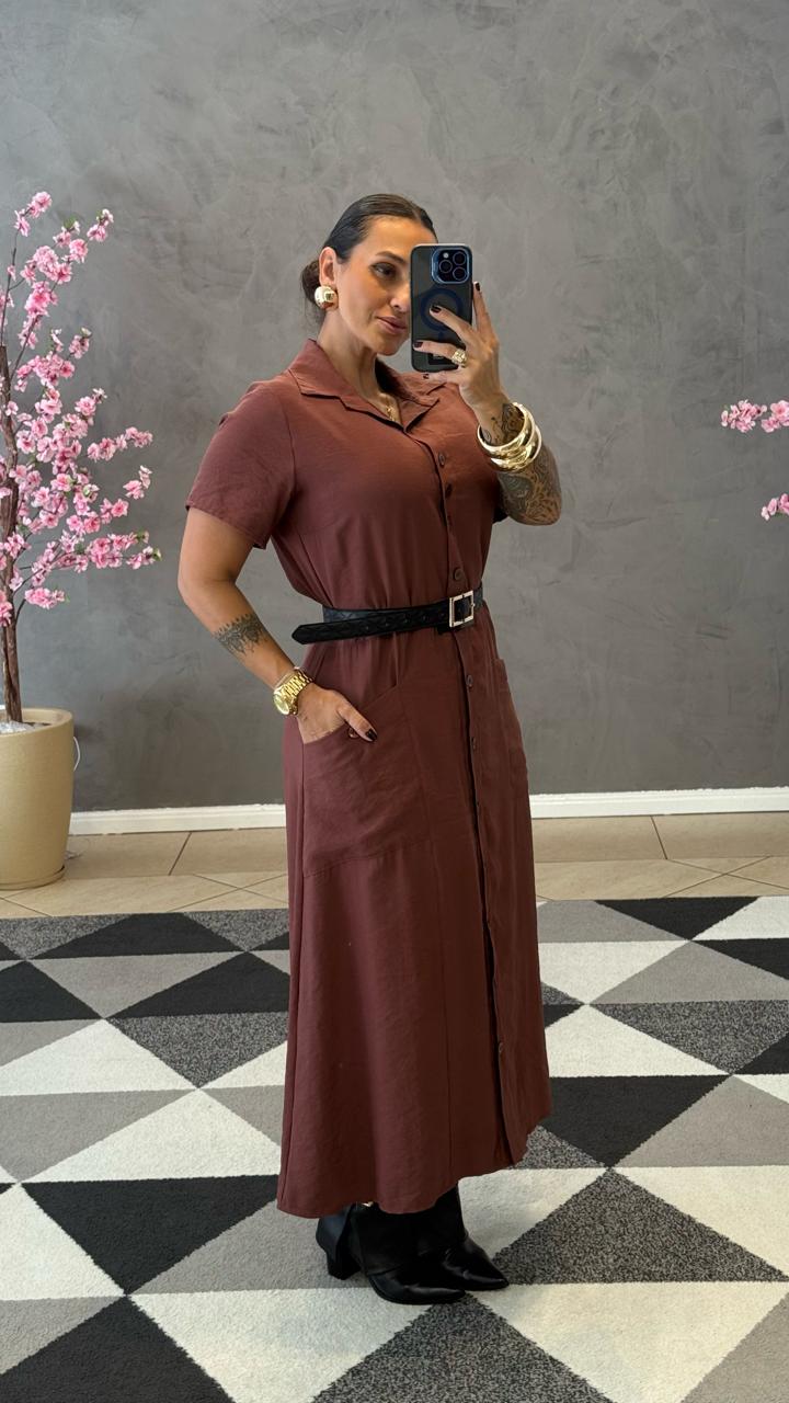 Vestido Alfaiataria Com Cinto