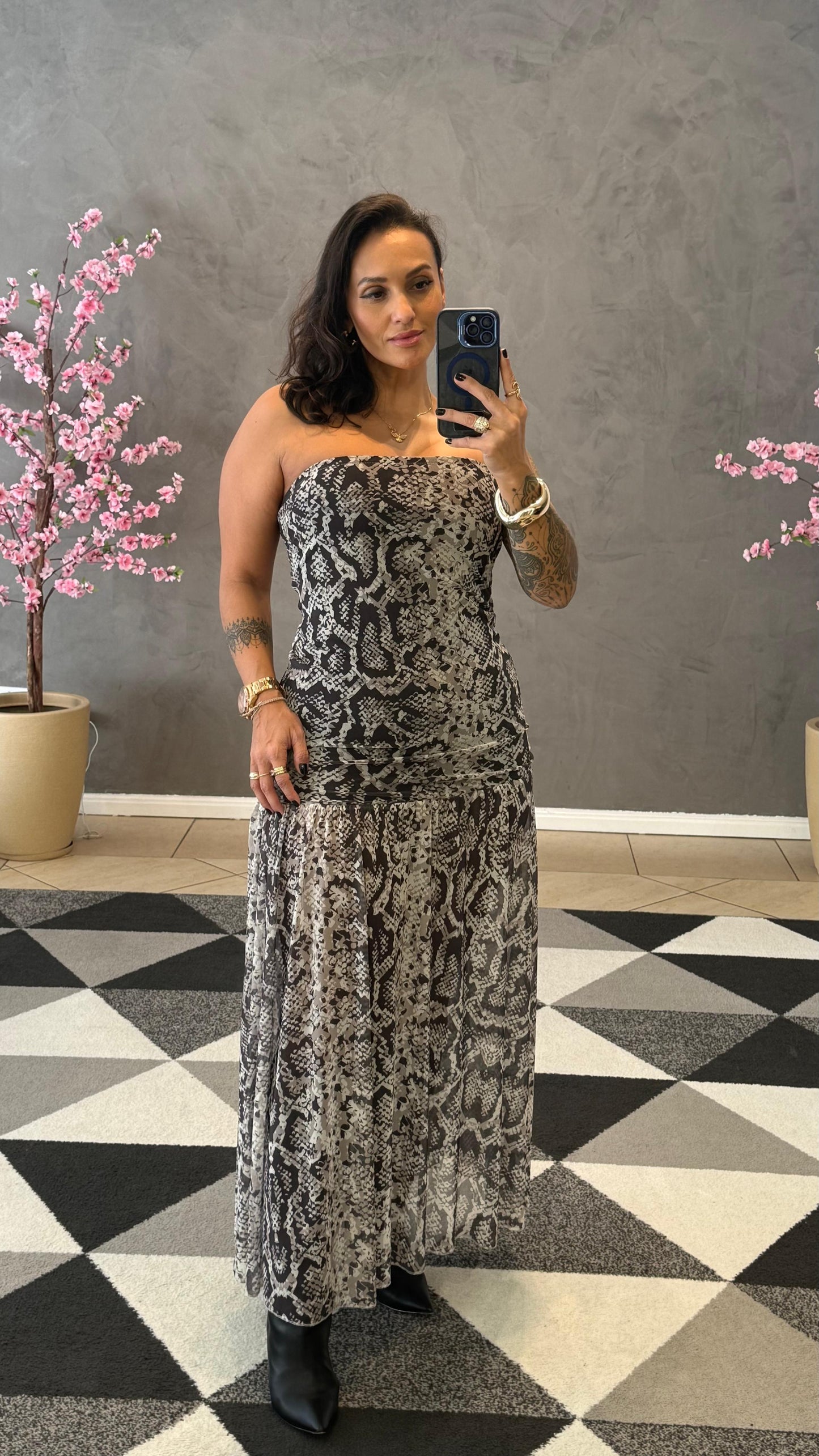 Vestido Animal Print tomara que caia