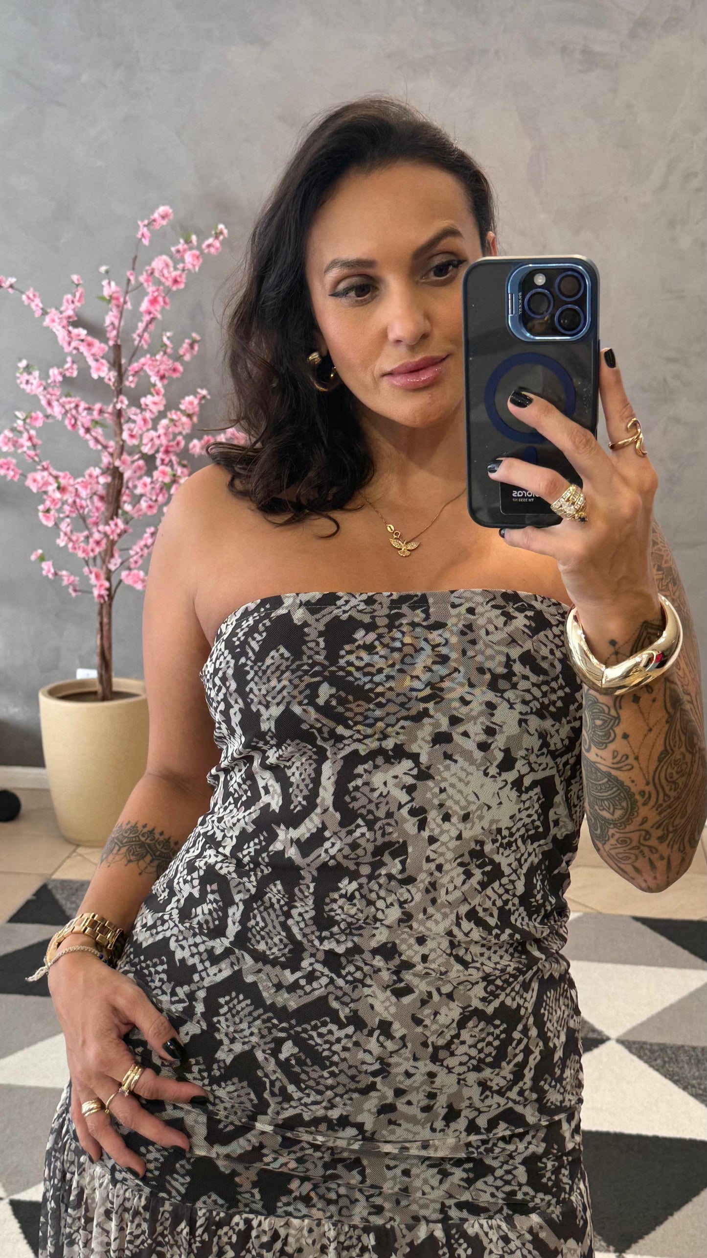 Vestido Animal Print tomara que caia