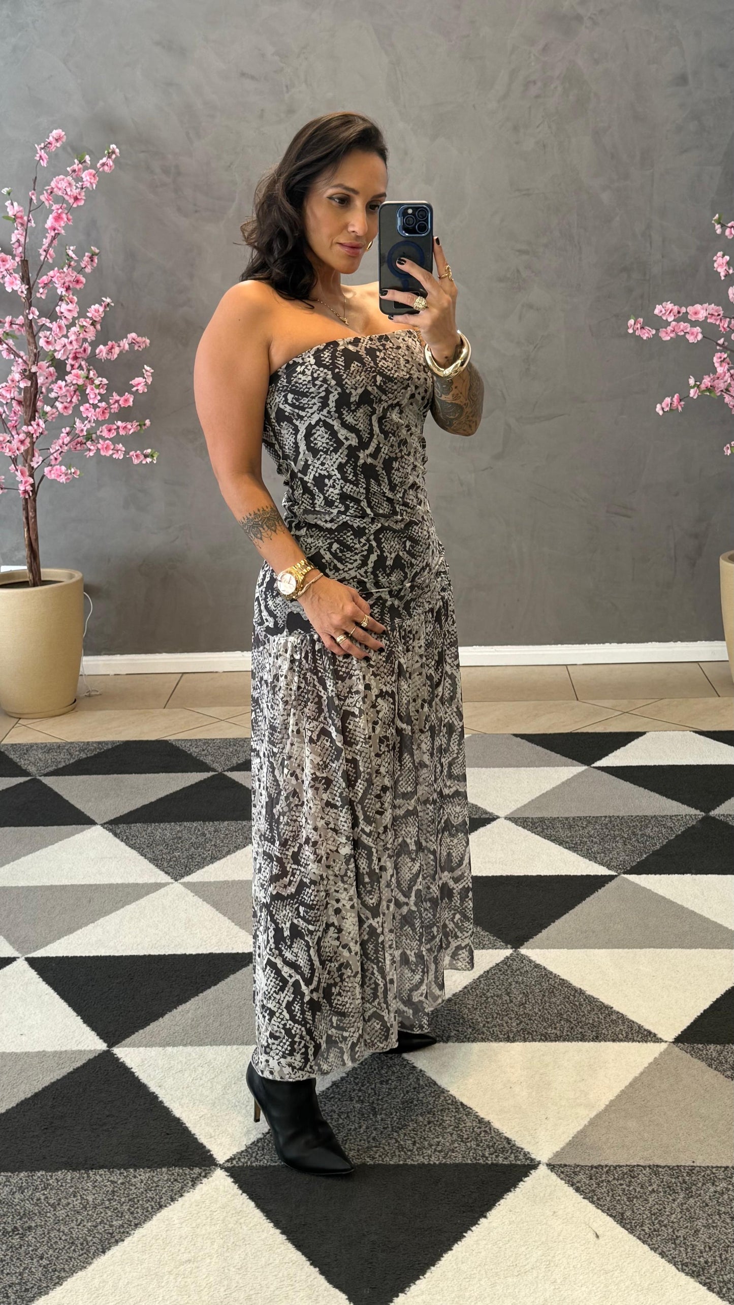 Vestido Animal Print tomara que caia