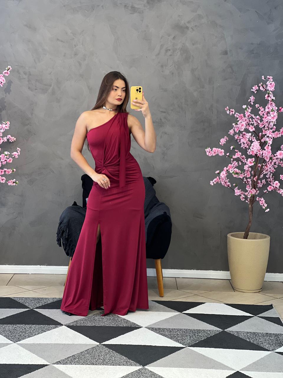 Vestido Festa Fluid Cherry