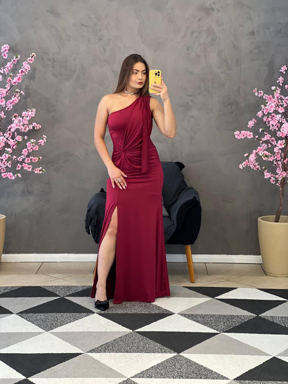 Vestido Festa Fluid Cherry