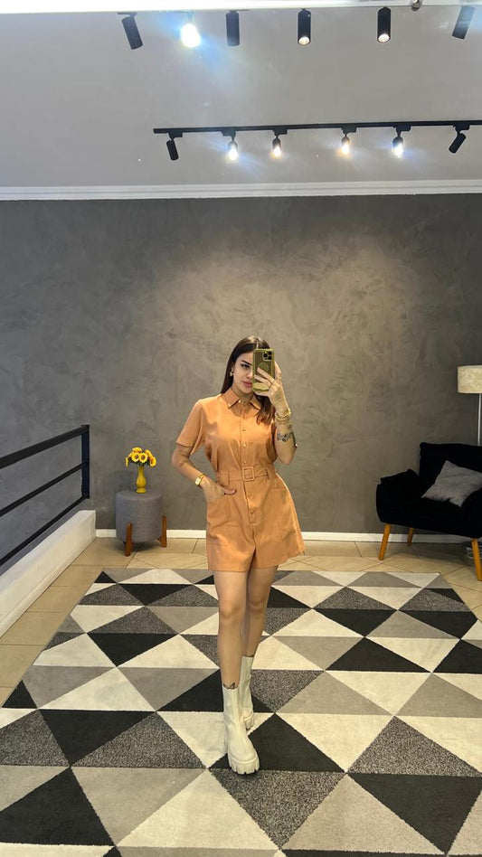 Macaquinho  Mayfair Botões Com Cinto