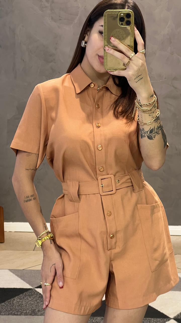 Macaquinho  Mayfair Botões Com Cinto