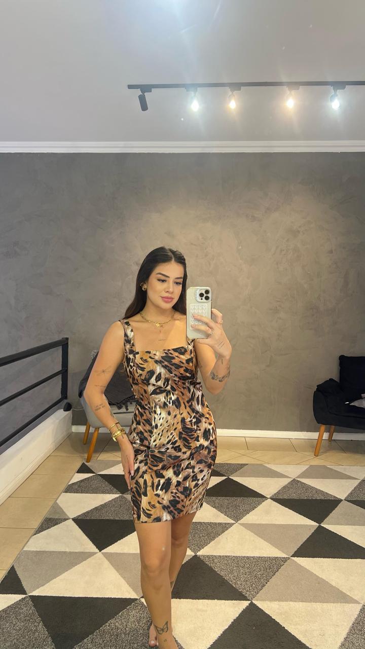 Vestido Curto Animal Print