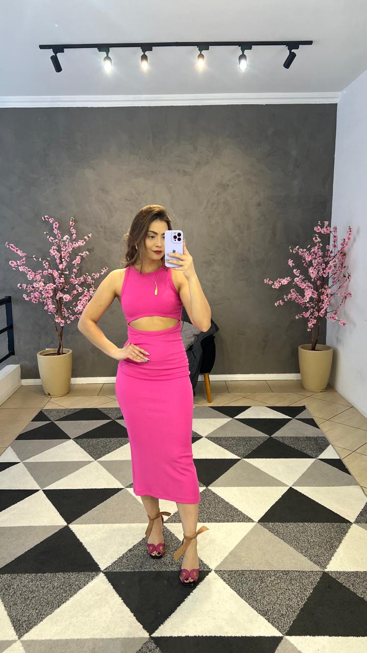 Vestido Malha Canelada Ribana Premium