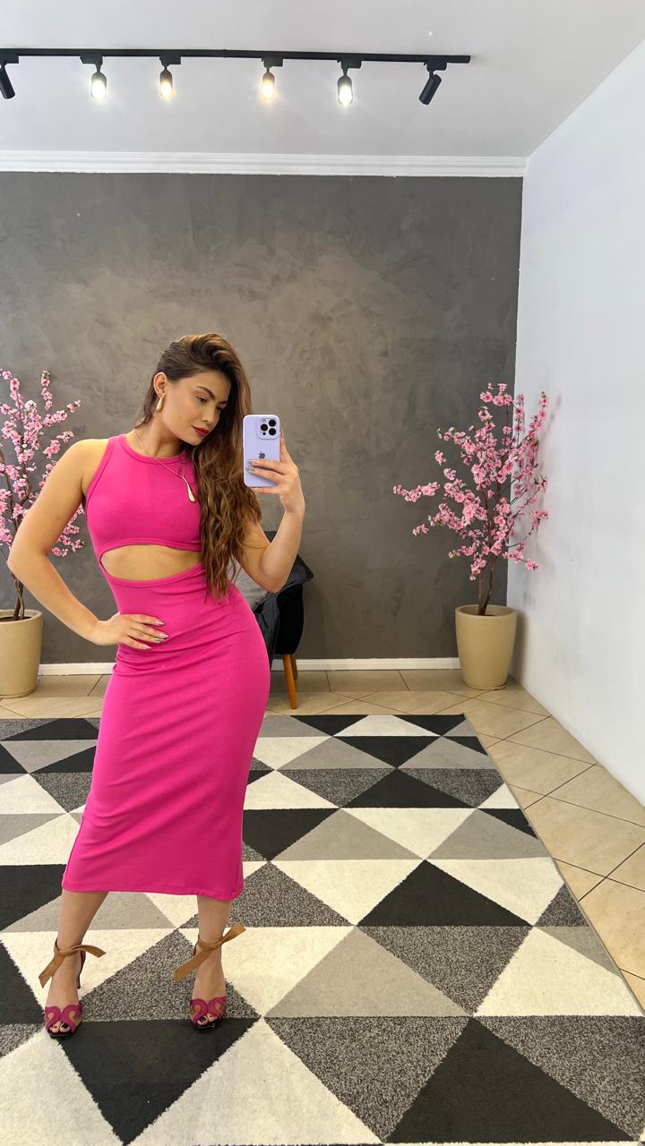 Vestido Malha Canelada Ribana Premium