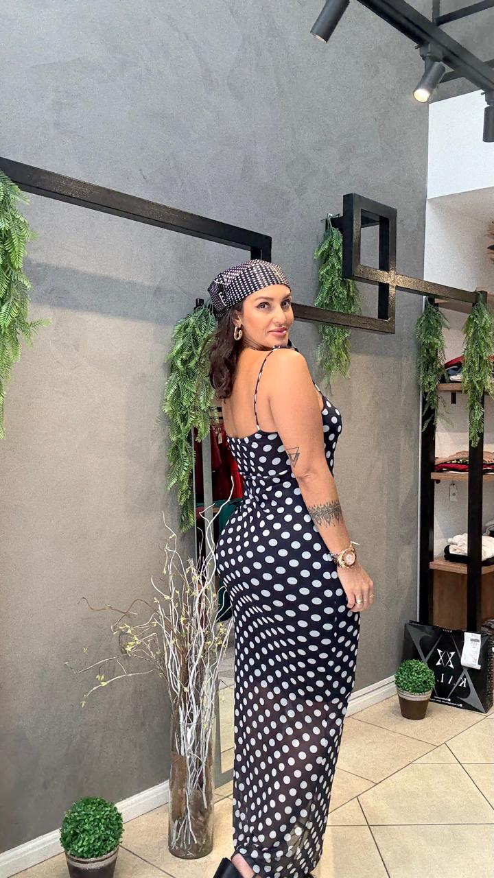 Vestido Tule Alça Poa