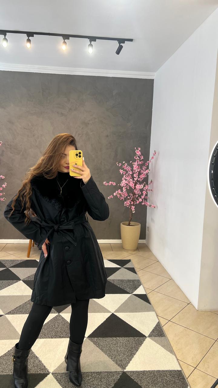 Sobretudo Luxo Couro P.U