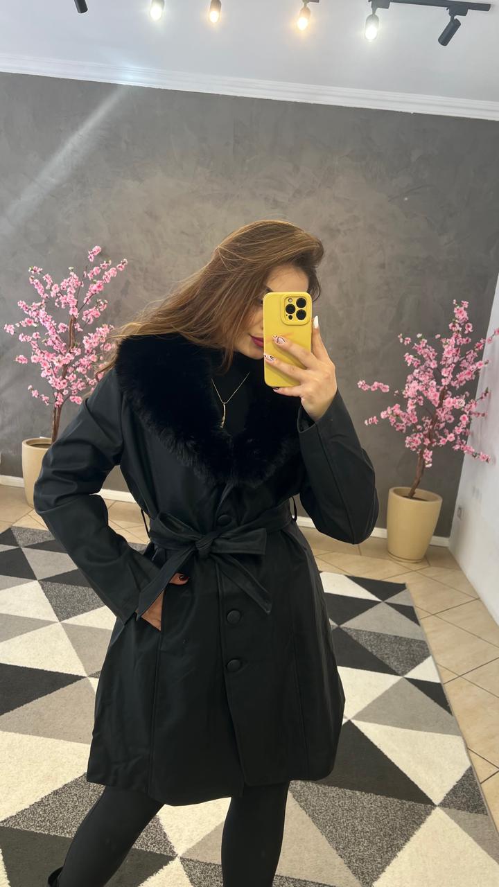 Sobretudo Luxo Couro P.U