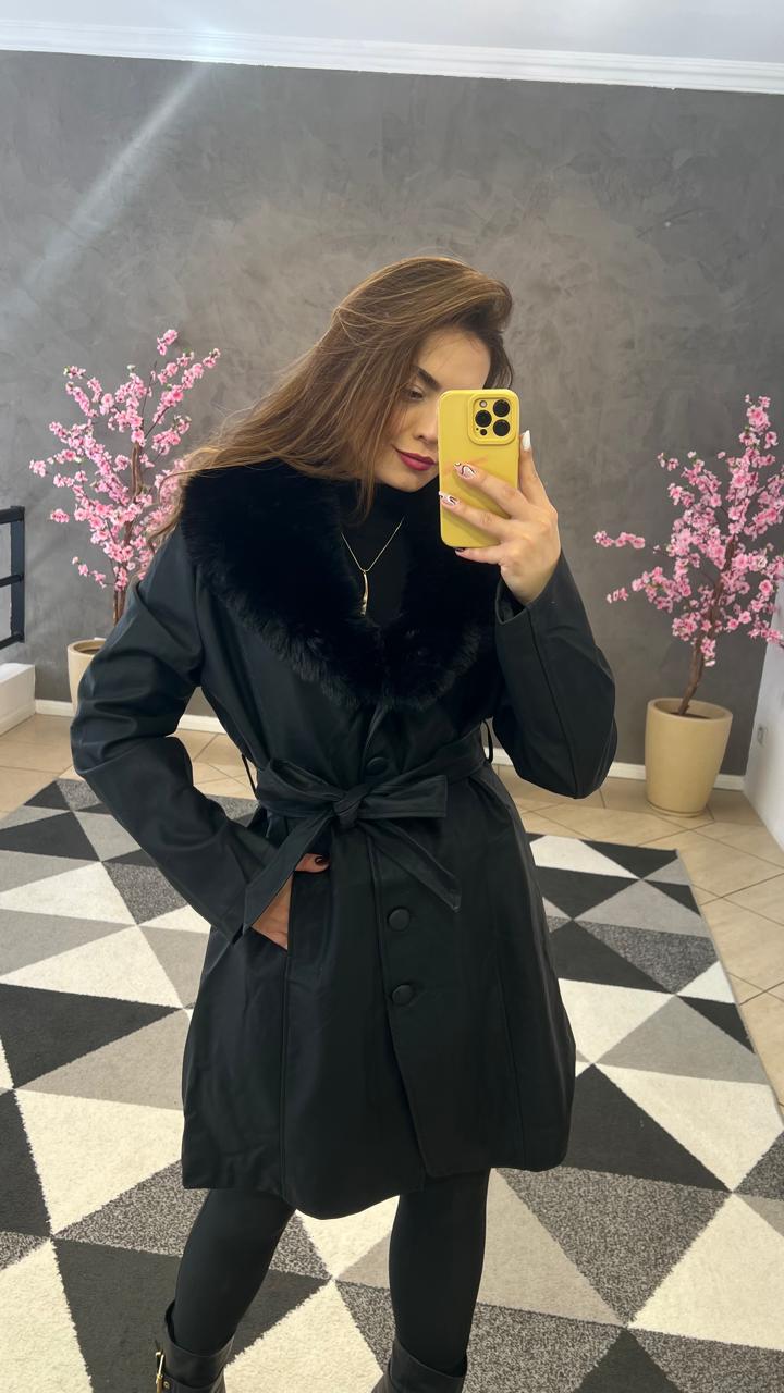 Sobretudo Luxo Couro P.U