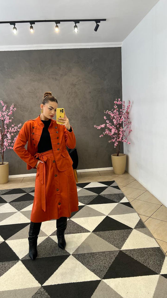 Conjunto Suede com Botão